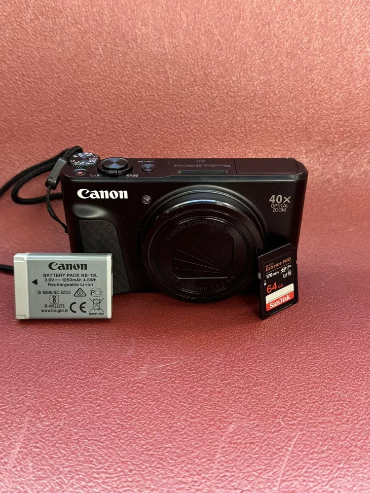 Canon PowerShot SX740 HS Compact Digital Camera Black 64GB Memory Card🍂✨