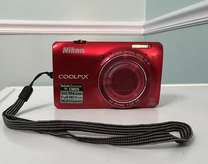 Used 🍇₊˚💜 Nikon COOLPIX S6300 (Red) 16.0MP Compact Digital Camera with 10x Optical Zoom 🍥🎀📷