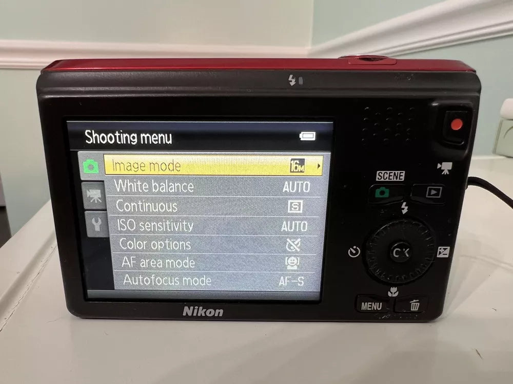 Used 🍇₊˚💜 Nikon COOLPIX S6300 (Red) 16.0MP Compact Digital Camera with 10x Optical Zoom 🍥🎀📷