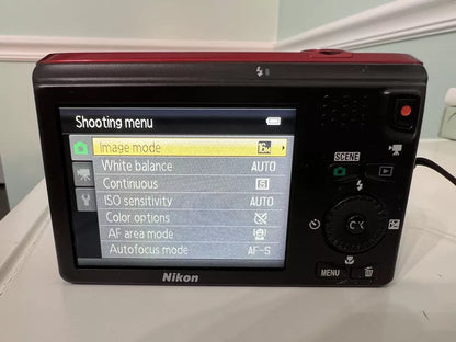 Used 🍇₊˚💜 Nikon COOLPIX S6300 (Red) 16.0MP Compact Digital Camera with 10x Optical Zoom 🍥🎀📷