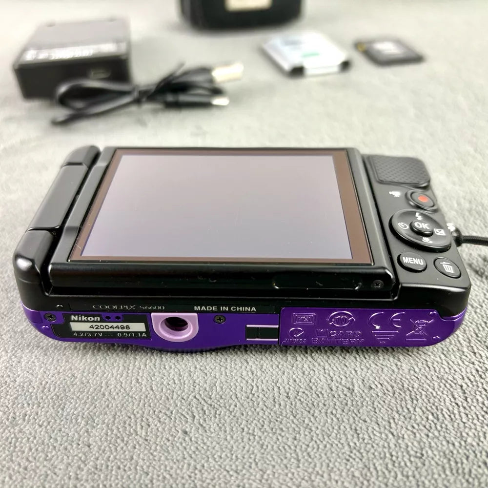 🍇 ₊˚💜 Nikon COOLPIX S6600 Digital Camera (Rare Purple) 16.0MP with 12x Zoom - Complete Set 🍥 🎀📷