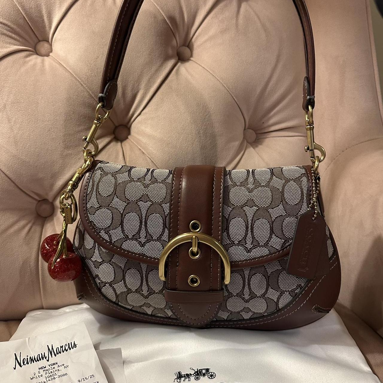 Coach Soho Flap Bag in Signature Canvad with Cherry Charm NEW&nbsp;