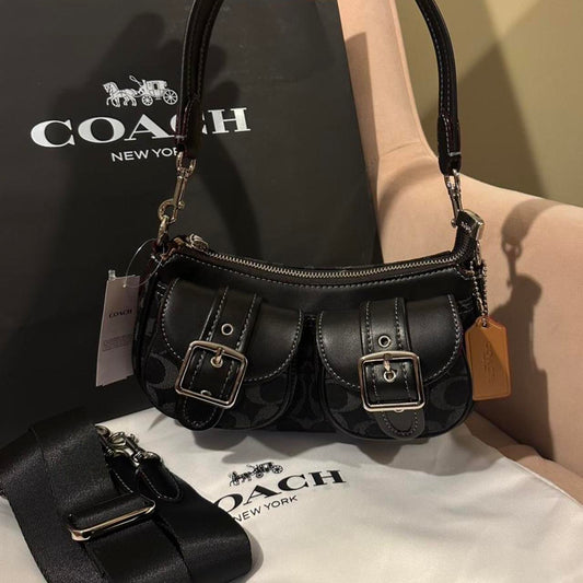 Coach Ashton Bag in Signature Black Canvas NEW