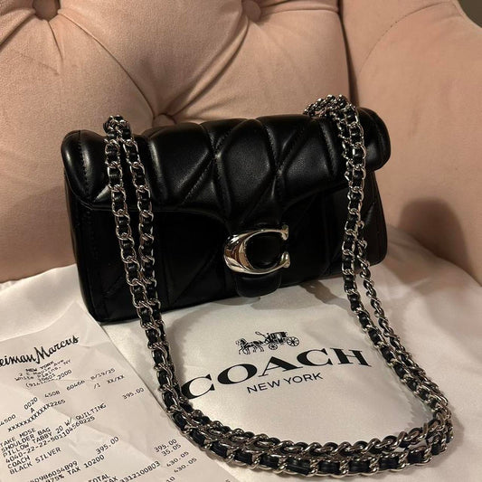 Coach Pillow Tabby 20 Black Silver NEW