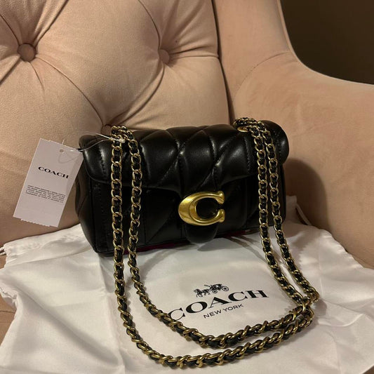 Coach Pillow Tabby 20 Black & Gold NEW