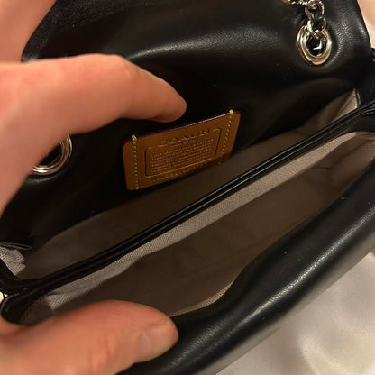 Coach Pillow Tabby 20 Black Silver NEW