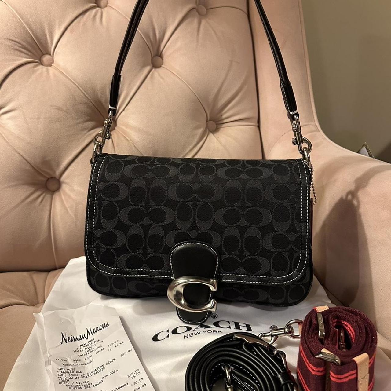 Coach Soft Tabby 26 Signature Denim Canvas Shoulder Bag