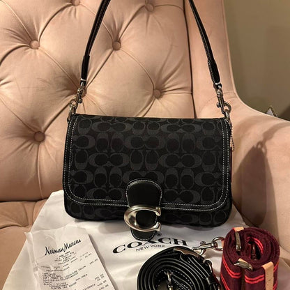 Coach Soft Tabby 26 Signature Denim Canvas Shoulder Bag