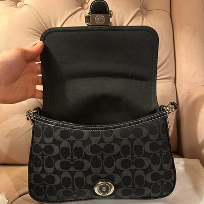 Coach Soft Tabby 26 Signature Denim Canvas Shoulder Bag