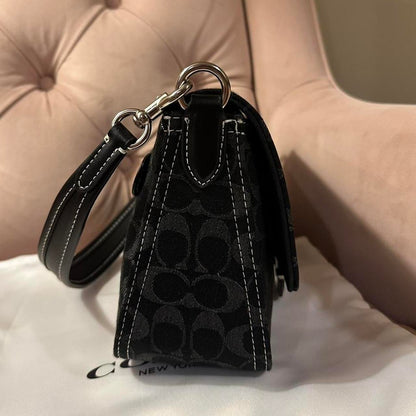 Coach Soft Tabby 26 Signature Denim Canvas Shoulder Bag