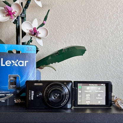 🍇 ₊˚💜 Nikon COOLPIX S6900 16MP Compact Digital Camera (Black) with Flip Screen and Wi-Fi 🍥 🎀📷