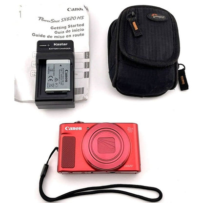 Used Canon PowerShot SX620 HS 20.2MP Digital Camera (Red) 📷🍇