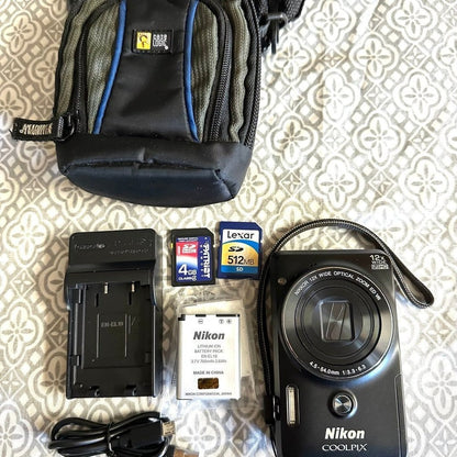 🍇 ₊˚💜 Nikon COOLPIX S6900 16.0MP Digital Camera (Black) with 12x Zoom and Wi-Fi 🍥 🎀📷