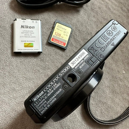 🍇 ₊˚💜 Nikon COOLPIX S7000 16 MP Compact Digital Camera (Black) 🍥 🎀📷