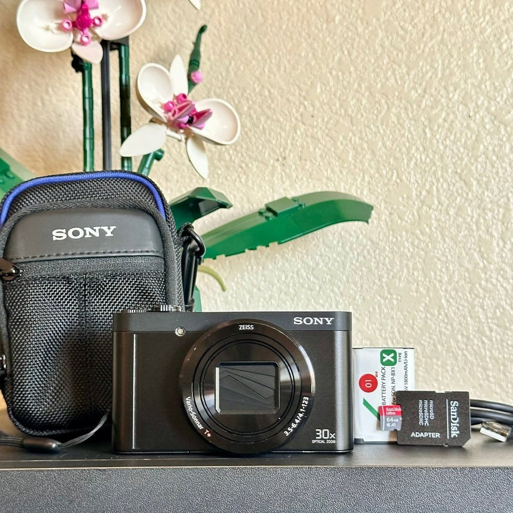 🍇 🎀 Sony Cyber-shot DSC-WX500 Digital Camera (Black) - Compact 18.2MP with 30X Optical Zoom 📷