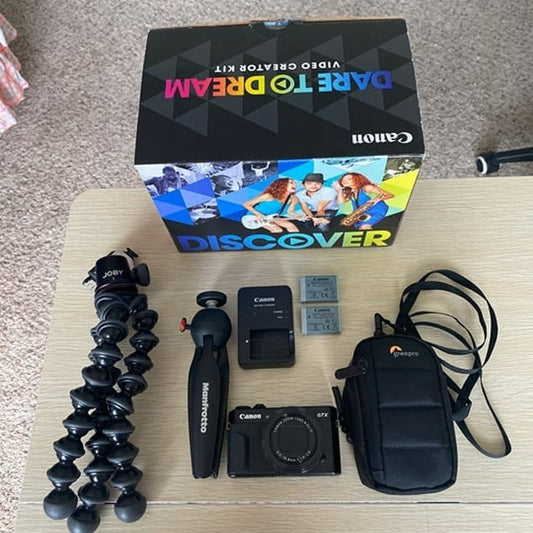 Used 🍇₊˚💜 Canon PowerShot G7X Mark II Digital Camera Video Creator Kit Bundle 🍥🎀📷