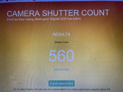 Nikon D7500 D 7500 SLR Film Camera DX SLR Camera 20.9 MP Body Near Mint Condition