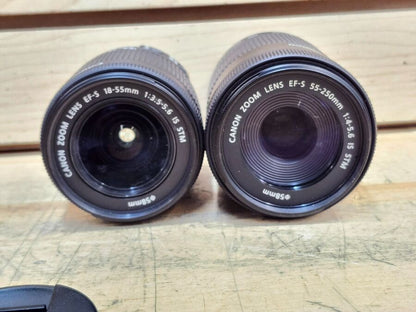 Canon EOS 80D with Canon Zoom Lens 18-55mm & 55-250mm & Accessories