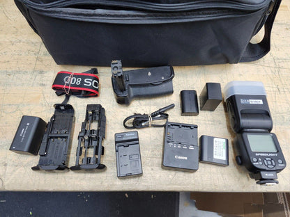 Canon EOS 80D with Canon Zoom Lens 18-55mm & 55-250mm & Accessories