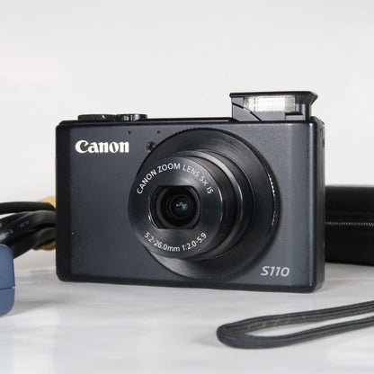 Canon PowerShot S110 12.1 MP Digital Camera Black with Case and SD Card - Excellent Condition