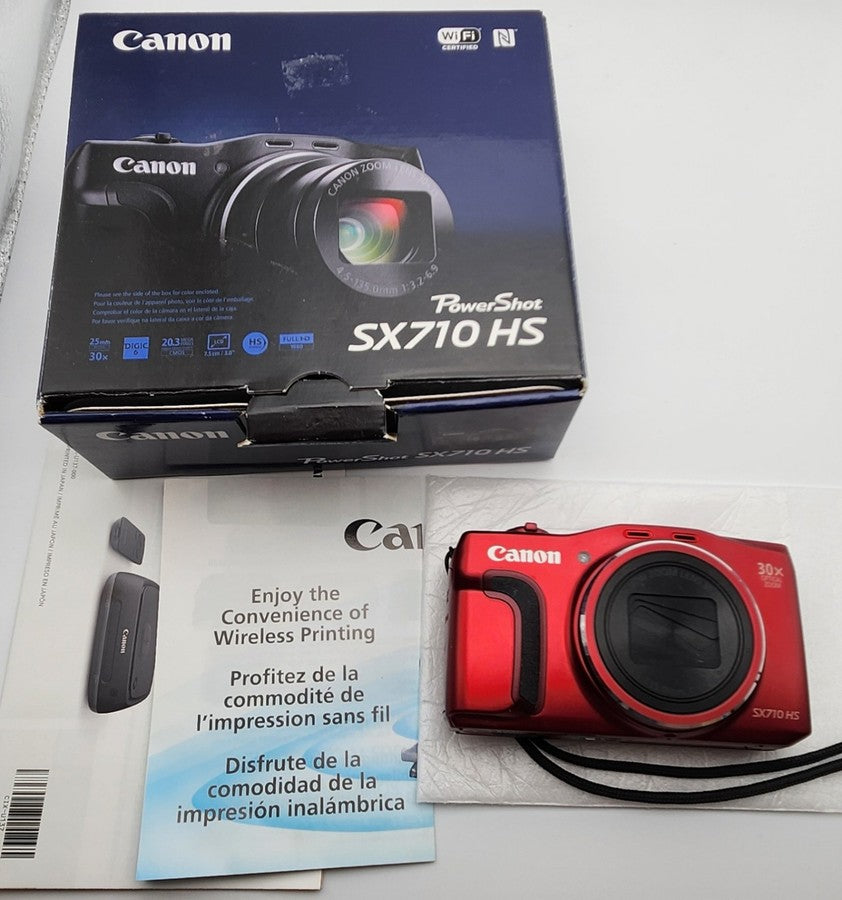 Canon PowerShot SX710 HS Compact Digital Camera Red Near Mint with Box
