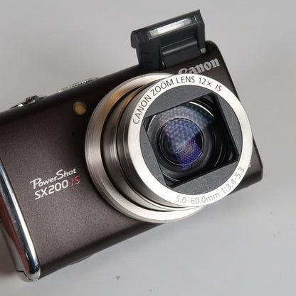 Canon PowerShot SX200 IS 12.1MP 12x Digital Camera Brown