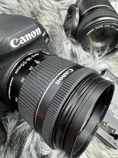 Canon EOS 77D 24.2 MP Digital SLR Camera with EF-S 18-55mm & EF-S 55-250mm Lenses