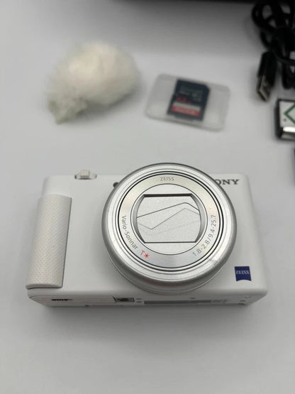 🎥 ULTIMATE VLOG SET // White Sony ZV-1 + Wireless Grip [Boxed & MINT] 💎