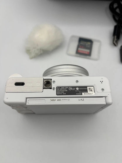 🎥 ULTIMATE VLOG SET // White Sony ZV-1 + Wireless Grip [Boxed & MINT] 💎